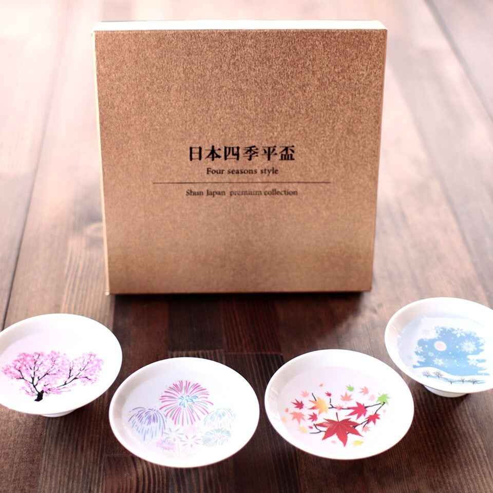 Seasonal Magic Sake Cup Set — Color-Changing Cold Sensitive | Mino Ware, Made in Japan