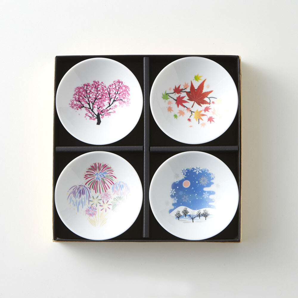 Seasonal Magic Sake Cup Set — Color-Changing Cold Sensitive | Mino Ware, Made in Japan